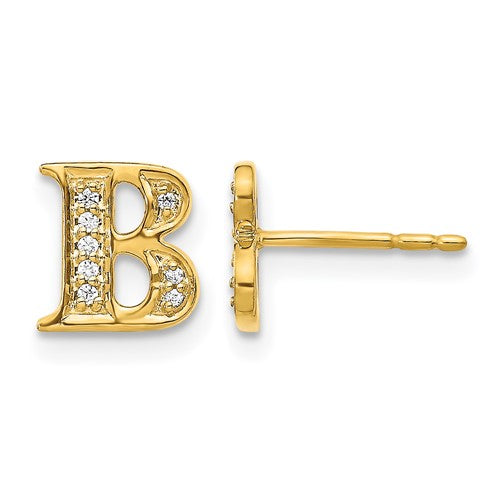 14k-diamond-initial-b-earrings-SolomonJeweler-Wichita-KS-CustomJewelry