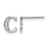14k-white-gold-diamond-initial-c-earrings-SolomonJeweler-Wichita-KS-CustomJewelry