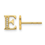 14k-diamond-initial-e-earrings-SolomonJeweler-Wichita-KS-CustomJewelry