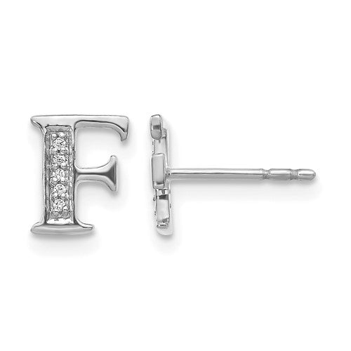 14k-white-gold-diamond-initial-f-earrings-SolomonJeweler-Wichita-KS-CustomJewelry