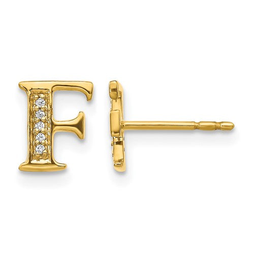 14k-diamond-initial-f-earrings-SolomonJeweler-Wichita-KS-CustomJewelry
