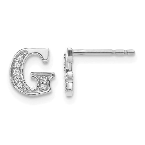 14k-white-gold-diamond-initial-g-earrings-SolomonJeweler-Wichita-KS-CustomJewelry