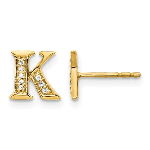 14k-diamond-initial-k-earrings-SolomonJeweler-Wichita-KS-CustomJewelry