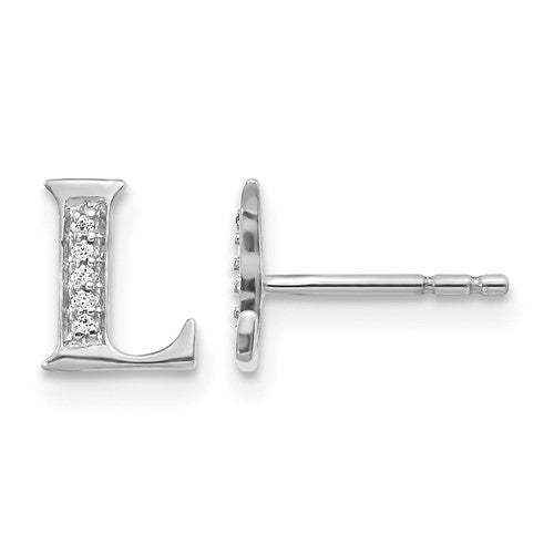 14k-white-gold-diamond-initial-l-earrings-SolomonJeweler-Wichita-KS-CustomJewelry