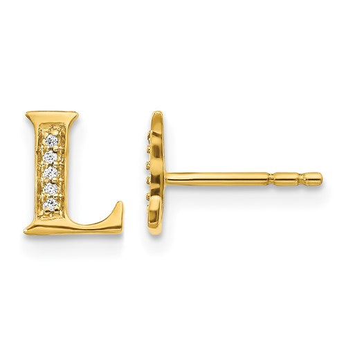 14k-diamond-initial-l-earrings-SolomonJeweler-Wichita-KS-CustomJewelry