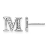 14k-white-gold-diamond-initial-m-earrings-SolomonJeweler-Wichita-KS-CustomJewelry