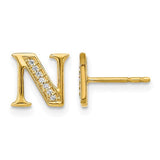 14k-diamond-initial-n-earrings-SolomonJeweler-Wichita-KS-CustomJewelry
