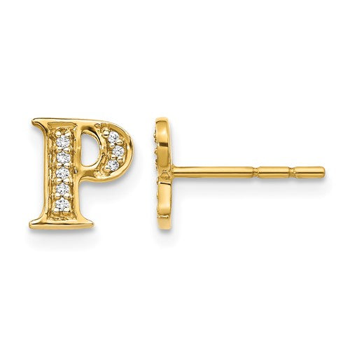 14k-diamond-initial-p-earrings-SolomonJeweler-Wichita-KS-CustomJewelry
