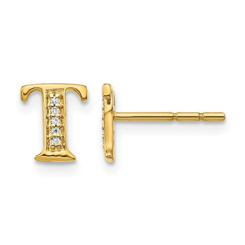 14k-diamond-initial-t-earrings-SolomonJeweler-Wichita-KS-CustomJewelry