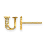 14k-diamond-initial-u-earrings-SolomonJeweler-Wichita-KS-CustomJewelry