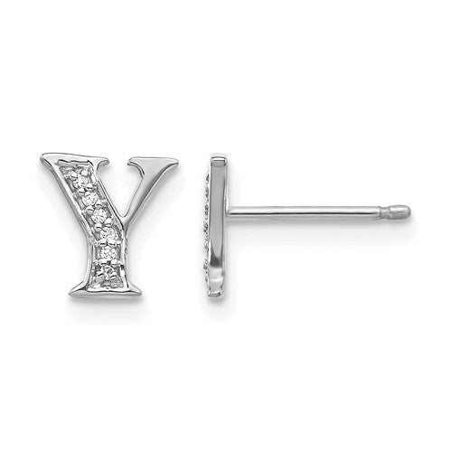 14k-white-gold-diamond-initial-y-earrings-SolomonJeweler-Wichita-KS-CustomJewelry