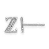 14k-white-gold-diamond-initial-z-earrings-SolomonJeweler-Wichita-KS-CustomJewelry