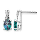 14k-white-gold-created-alexandrite-and-diamond-earrings-SolomonJeweler-Wichita-KS-CustomJewelry