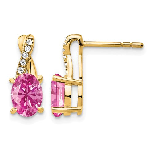 14k-created-pink-sapphire-and-diamond-earrings-SolomonJeweler-Wichita-KS-CustomJewelry