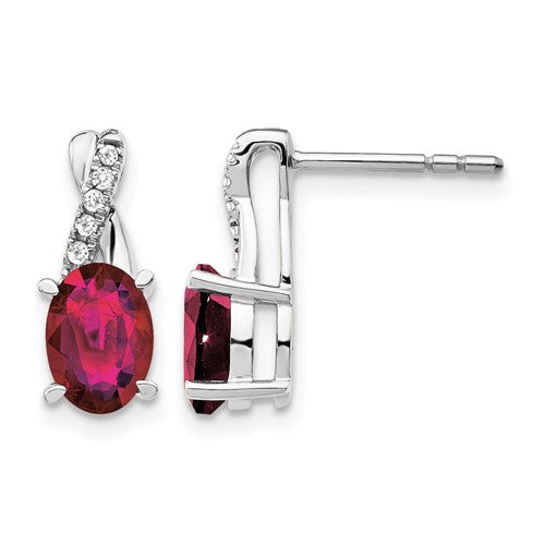 14k-white-gold-created-ruby-and-diamond-earrings-SolomonJeweler-Wichita-KS-CustomJewelry