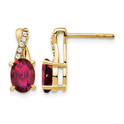 14k-created-ruby-and-diamond-earrings-SolomonJeweler-Wichita-KS-CustomJewelry