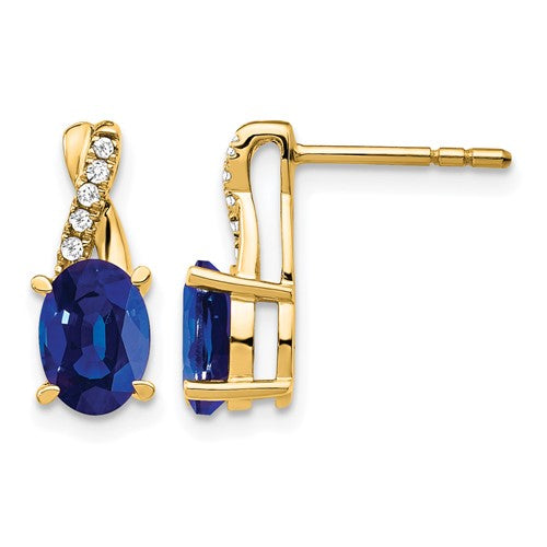 14k-created-sapphire-and-diamond-earrings-SolomonJeweler-Wichita-KS-CustomJewelry