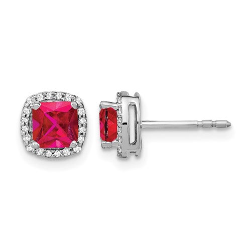 14k-white-gold-cushion-ruby-and-diamond-halo-earrings-SolomonJeweler-Wichita-KS-CustomJewelry