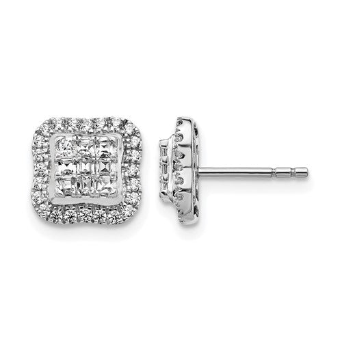 14k-white-gold-diamond-square-cluster-post-earrings-SolomonJeweler-Wichita-KS-CustomJewelry