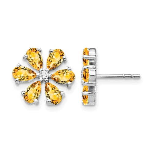 14k-white-gold-diamond-citrine-flower-earrings-SolomonJeweler-Wichita-KS-CustomJewelry