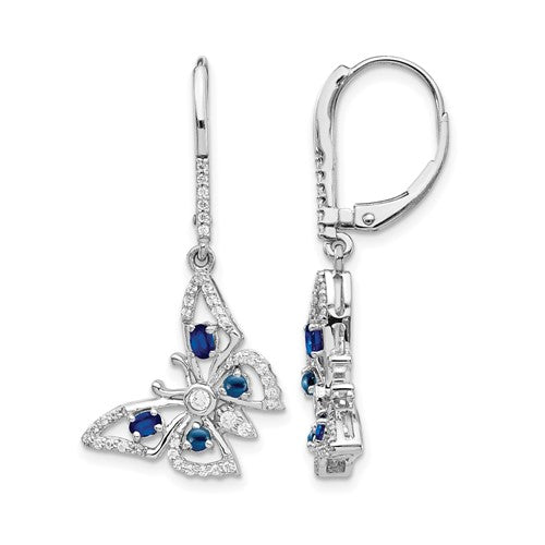 14k-white-gold-diamond-sapphire-butterfly-leverback-earrings-SolomonJeweler-Wichita-KS-CustomJewelry