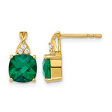 14k-checkerboard-created-emerald-and-diamond-earrings-SolomonJeweler-Wichita-KS-CustomJewelry