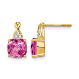 14k-checkerboard-created-pink-sapphire-and-diamond-earrings-SolomonJeweler-Wichita-KS-CustomJewelry