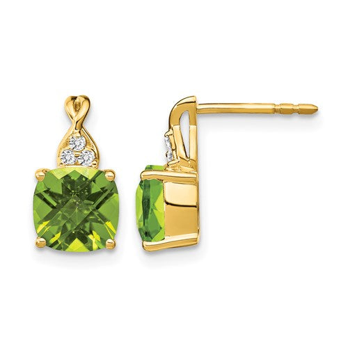 14k-checkerboard-peridot-and-diamond-earrings-SolomonJeweler-Wichita-KS-CustomJewelry