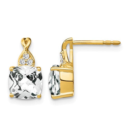 14k-checkerboard-white-topaz-and-diamond-earrings-SolomonJeweler-Wichita-KS-CustomJewelry