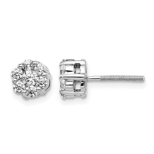 14k-white-gold-diamond-cluster-screwback-earrings-SolomonJeweler-Wichita-KS-CustomJewelry