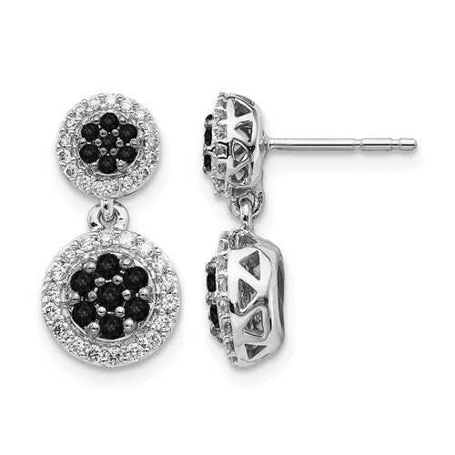 14k-white-gold-black-white-diamond-cluster-dangle-earrings-SolomonJeweler-Wichita-KS-CustomJewelry
