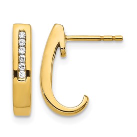 14k-diamond-j-hoop-post-earrings-SolomonJeweler-Wichita-KS-CustomJewelry