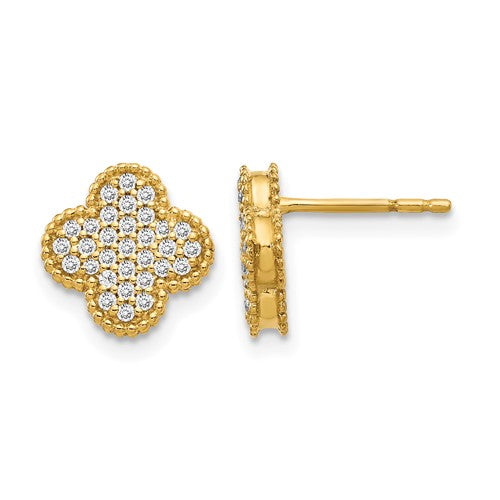 14k-diamond-quatrefoil-post-earrings-SolomonJeweler-Wichita-KS-CustomJewelry