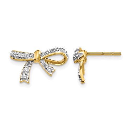 14k-diamond-bow-post-earrings-SolomonJeweler-Wichita-KS-CustomJewelry