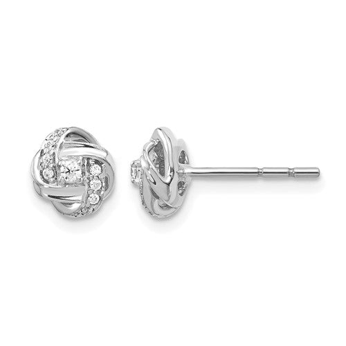 14k-white-gold-diamond-knot-post-earrings-SolomonJeweler-Wichita-KS-CustomJewelry
