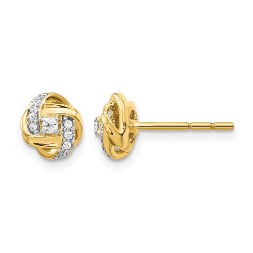 14k-diamond-knot-post-earrings-SolomonJeweler-Wichita-KS-CustomJewelry