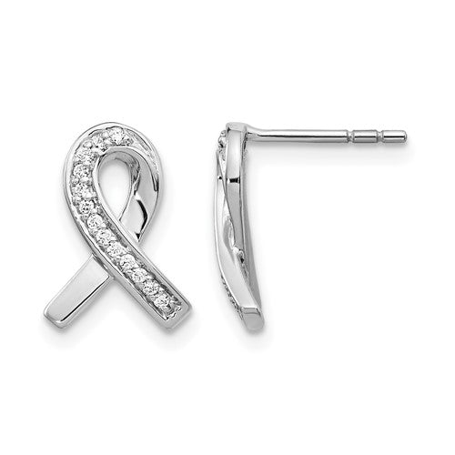 14k-white-gold-diamond-awareness-ribbon-earrings-SolomonJeweler-Wichita-KS-CustomJewelry