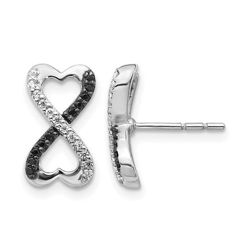 14k-white-gold-black-and-white-diamond-infinity-heart-post-earrings-SolomonJeweler-Wichita-KS-CustomJewelry