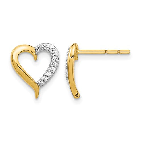 14k-gold-diamond-heart-post-earrings-SolomonJeweler-Wichita-KS-CustomJewelry