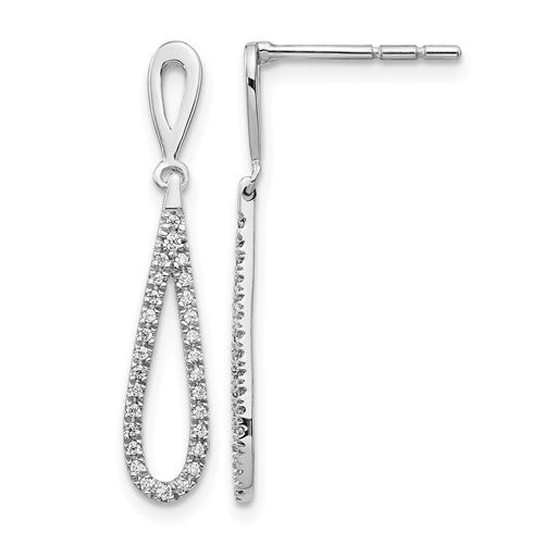 14k-white-gold-polished-diamond-teardrop-dangle-post-earrings-SolomonJeweler-Wichita-KS-CustomJewelry