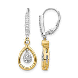 14k-two-tone-oval-cluster-diamond-leverback-earrings-SolomonJeweler-Wichita-KS-CustomJewelry