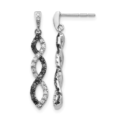 14k-white-gold-black-and-white-diamond-twisted-post-earrings-SolomonJeweler-Wichita-KS-CustomJewelry