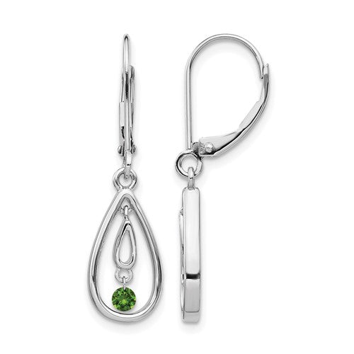 14k-white-gold-green-diamond-leverback-earrings-SolomonJeweler-Wichita-KS-CustomJewelry