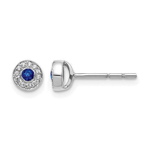 14k-white-gold-diamond-and-sapphire-halo-post-earrings-SolomonJeweler-Wichita-KS-CustomJewelry