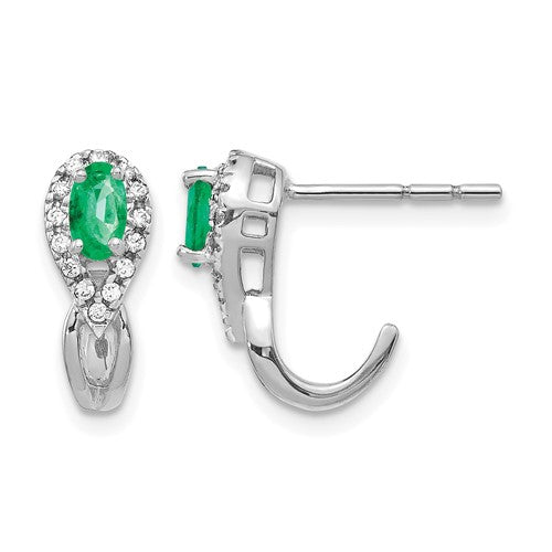 14k-white-gold-1-8ct-diamond-and-emerald-earrings-SolomonJeweler-Wichita-KS-CustomJewelry