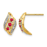 14k-gold-w-siam-ruby-and-diamond-polished-post-earrings-SolomonJeweler-Wichita-KS-CustomJewelry
