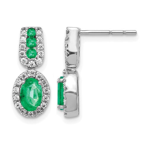 14k-white-gold-1-3ct-diamond-and-emerald-earrings-SolomonJeweler-Wichita-KS-CustomJewelry
