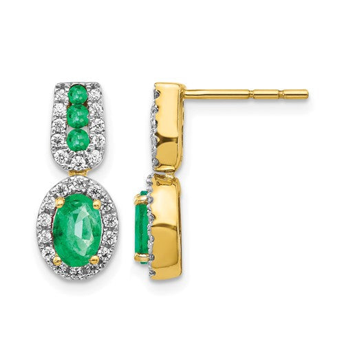 14k-1-3ct-diamond-and-emerald-earrings-SolomonJeweler-Wichita-KS-CustomJewelry