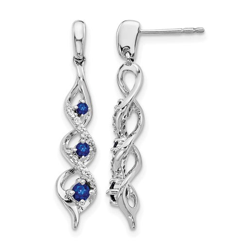 14k-white-gold-diamond-and-blue-sapphire-post-dangle-earrings-SolomonJeweler-Wichita-KS-CustomJewelry