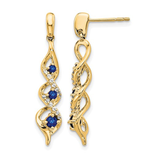 14k-diamond-and-blue-sapphire-post-dangle-earrings-SolomonJeweler-Wichita-KS-CustomJewelry